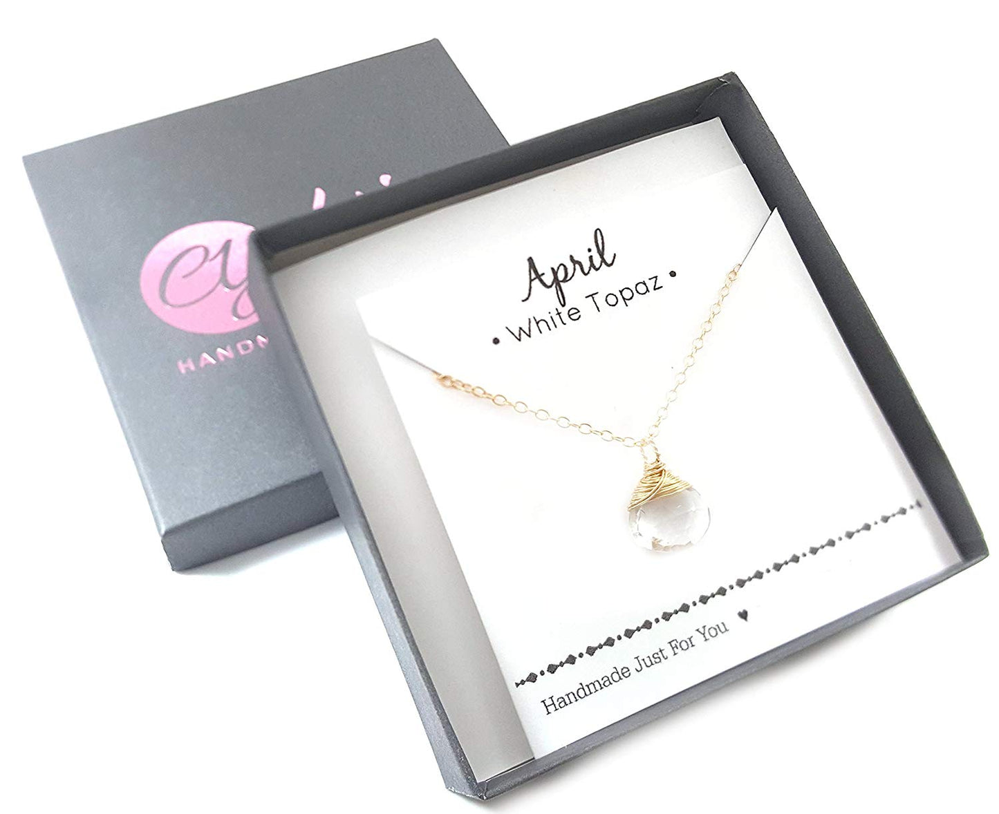 Classic Wire Wrapped Birthstone Briolette Necklace - Dainty Drop Necklace - Gold Necklace - Gemstone Briolette Necklace - Gift for Her