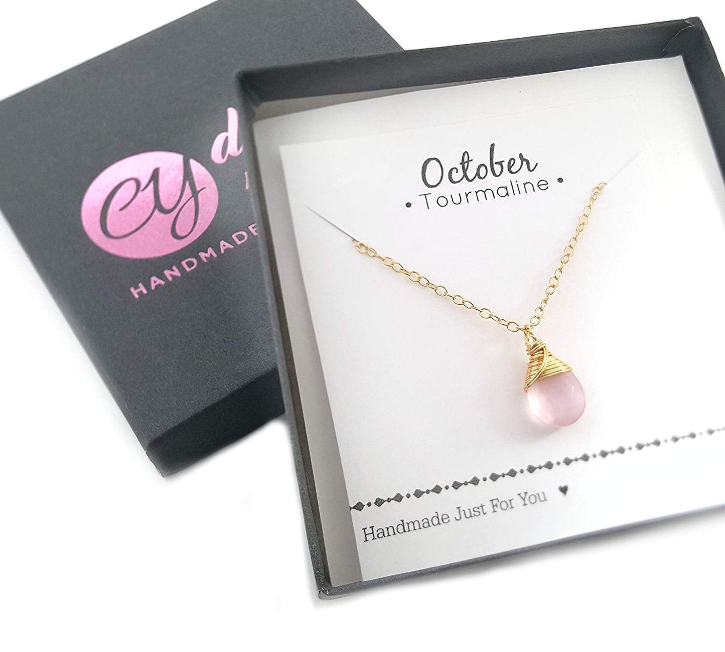 Classic Wire Wrapped Birthstone Briolette Necklace - Dainty Drop Necklace - Gold Necklace - Gemstone Briolette Necklace - Gift for Her