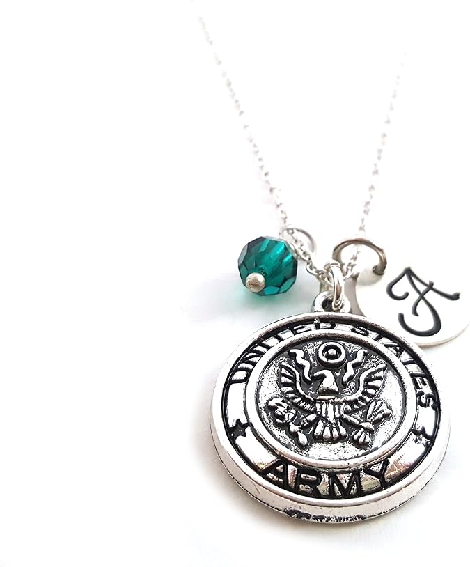 United States Army Personalized Sterling Silver Necklace