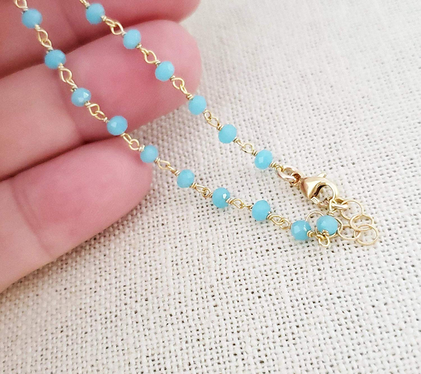 Blue Chalcedony Gemstone 14k Gold Filled Bracelet