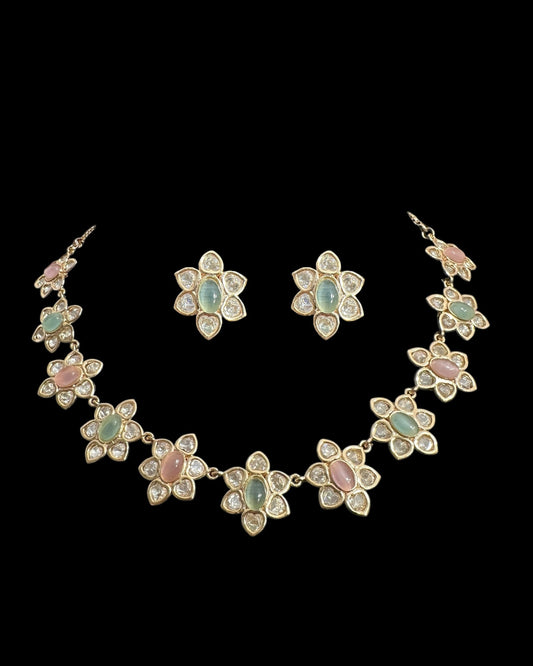 DNS177 Mina Polki set - pink and mint ( READY TO SHIP )