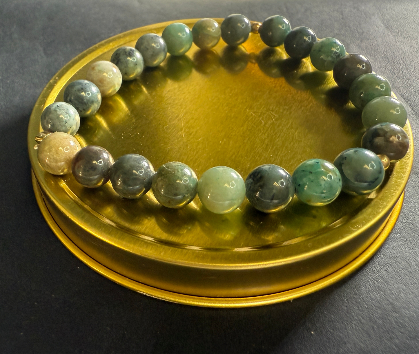 Genuine Chrysocolla Stone Crystal Bracelet with 14k Gold Filled Spacers 7 - 11