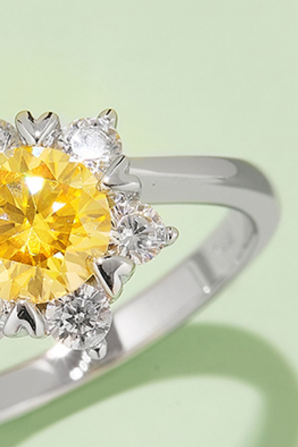 1 Carat Brilliant Round Cut Sparkala™ Platinum Over Pure Sterling Silver Cluster Ring (Yellow, Pink, or Blue)