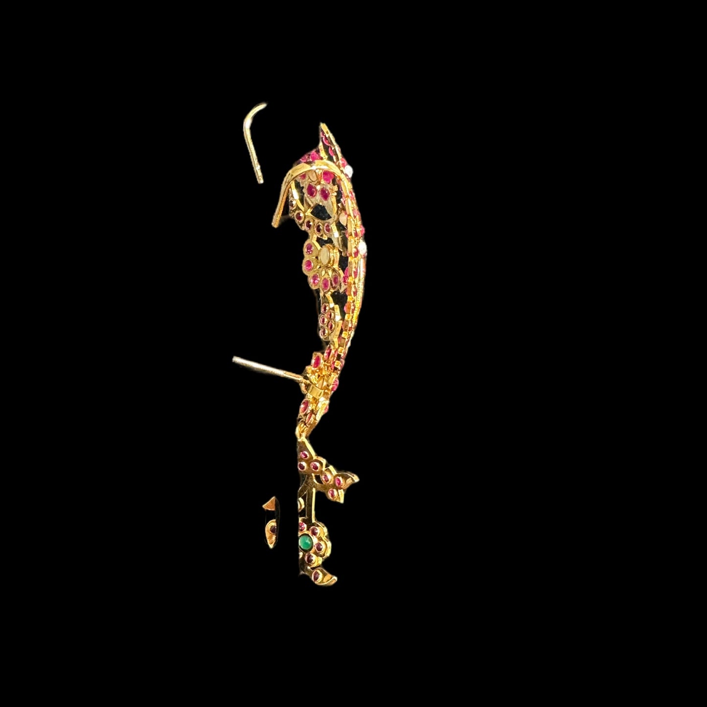 Gold plated silver ear cuffs in ruby emerald ( SHIPS IN 5 WEEKS )