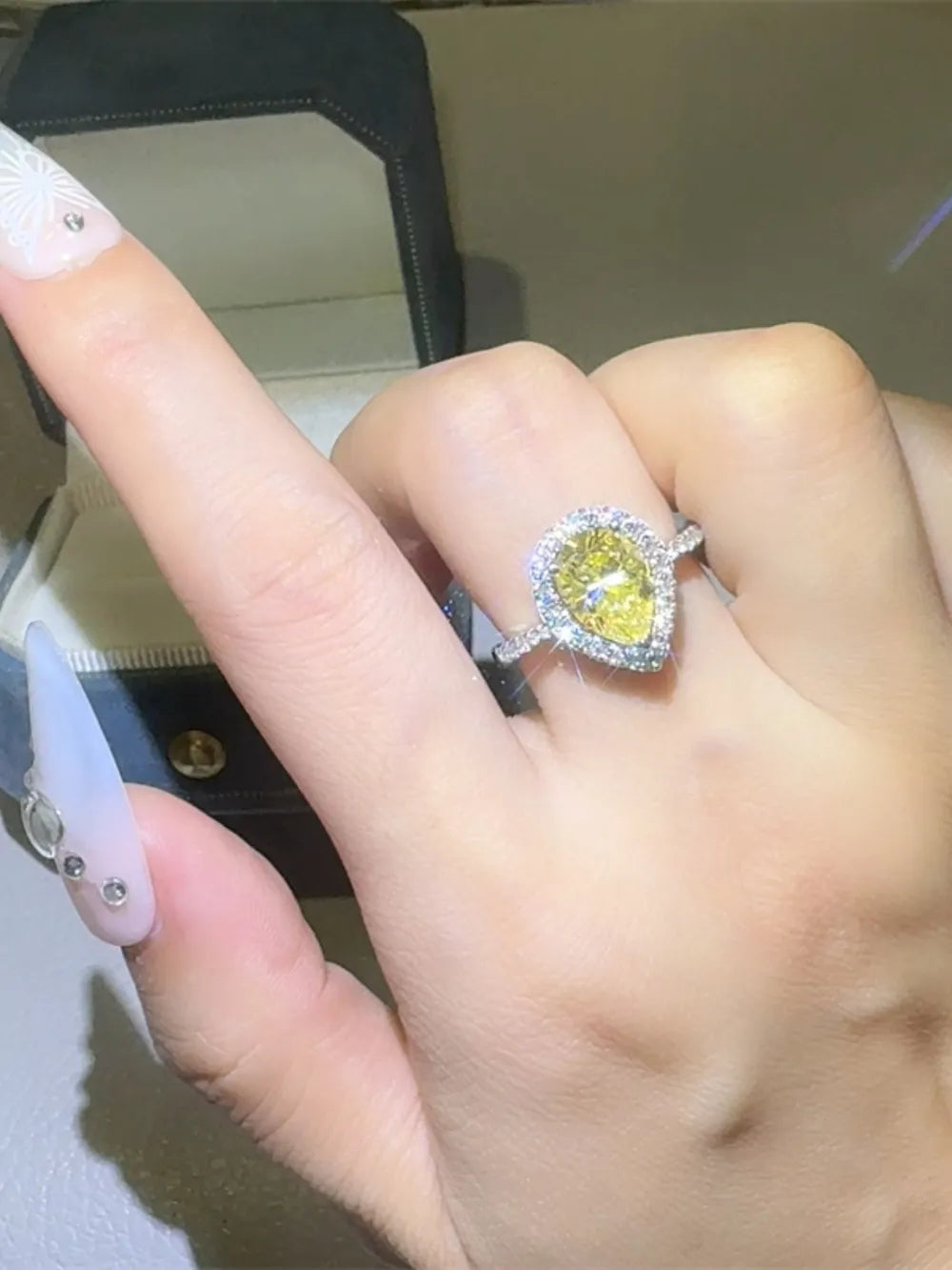 2 Carat Sparkala™ 925 Sterling Silver Teardrop Shape Ring