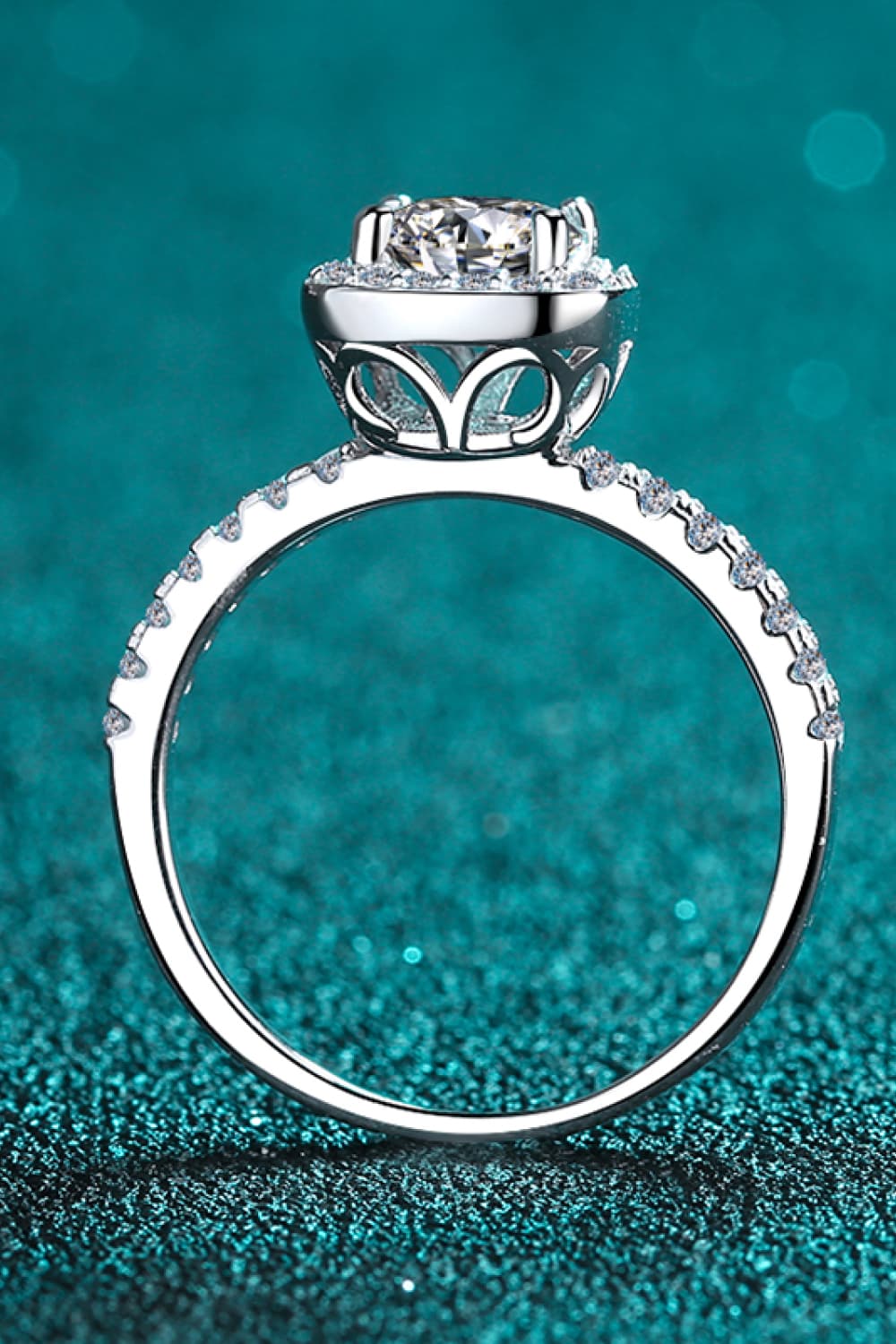 2 Carat Sparkala™ Square Halo Ring (Rhodium Over Pure Sterling Silver)