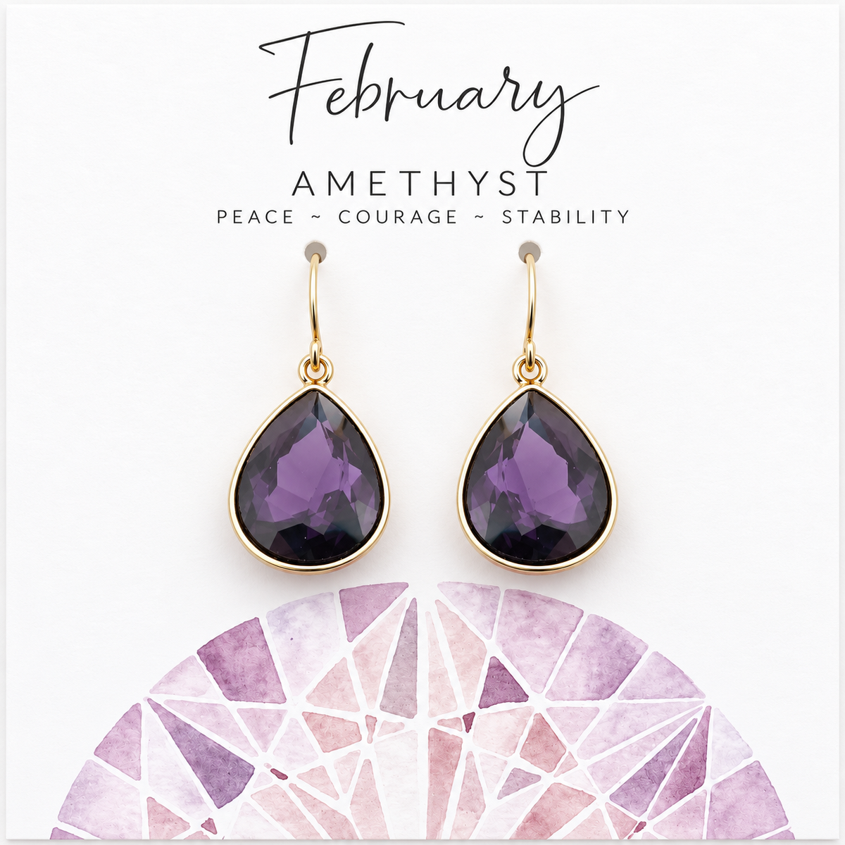 February Birthstone Earrings - 14k Gold Filled