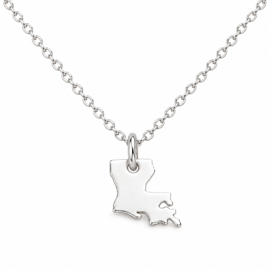 Tiny Louisiana State Necklace