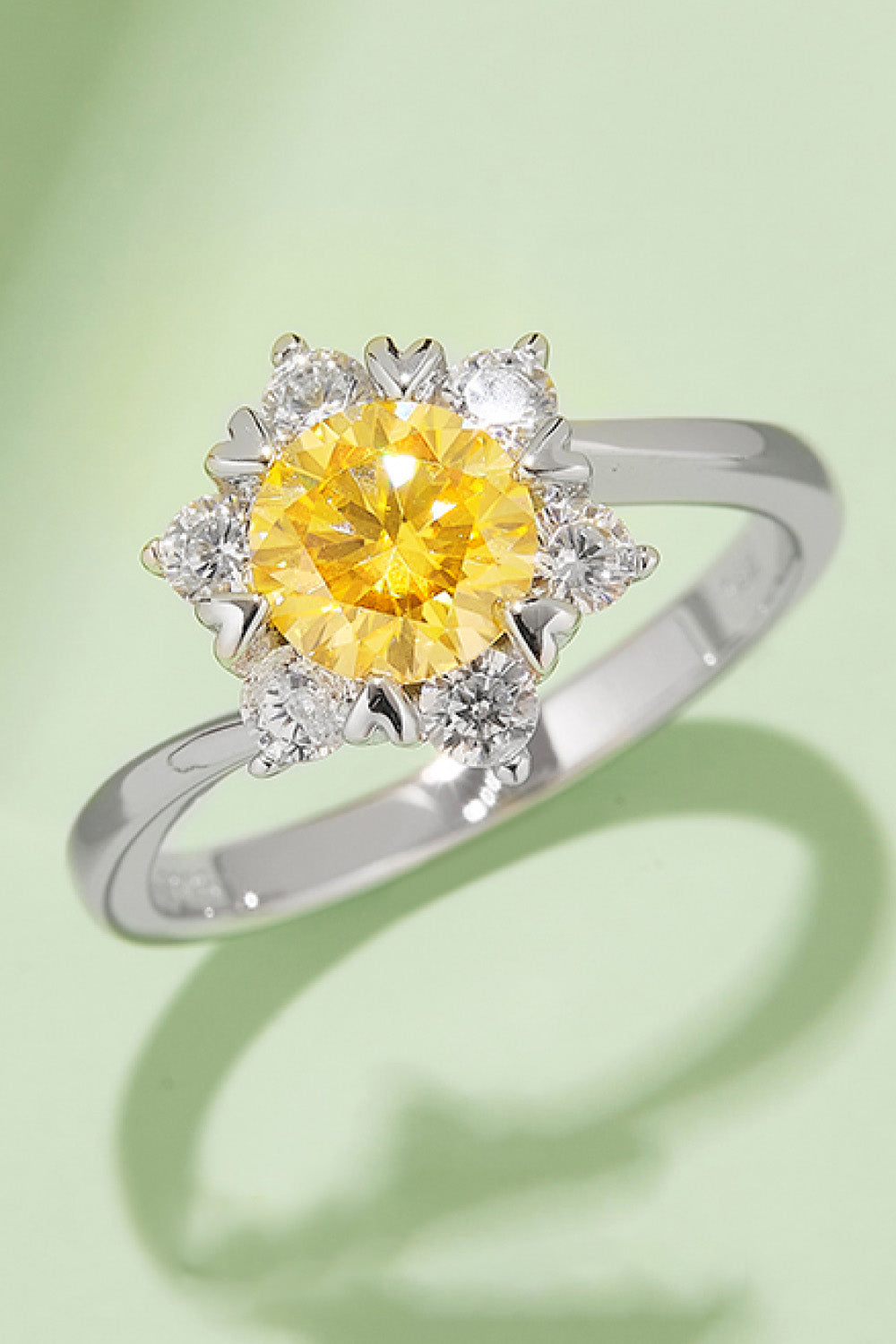 1 Carat Brilliant Round Cut Sparkala™ Platinum Over Pure Sterling Silver Cluster Ring (Yellow, Pink, or Blue)