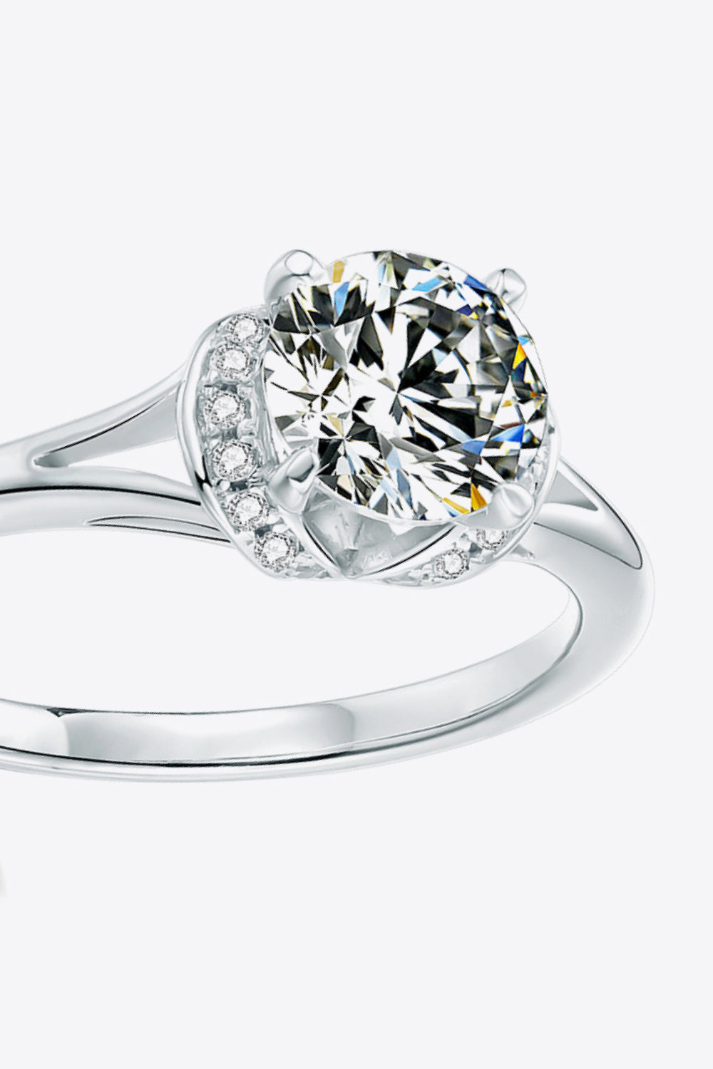 1 Carat Brilliant Round Cut Sparkala™ Split Shank Ring (Platinum Over Pure Sterling Silver)