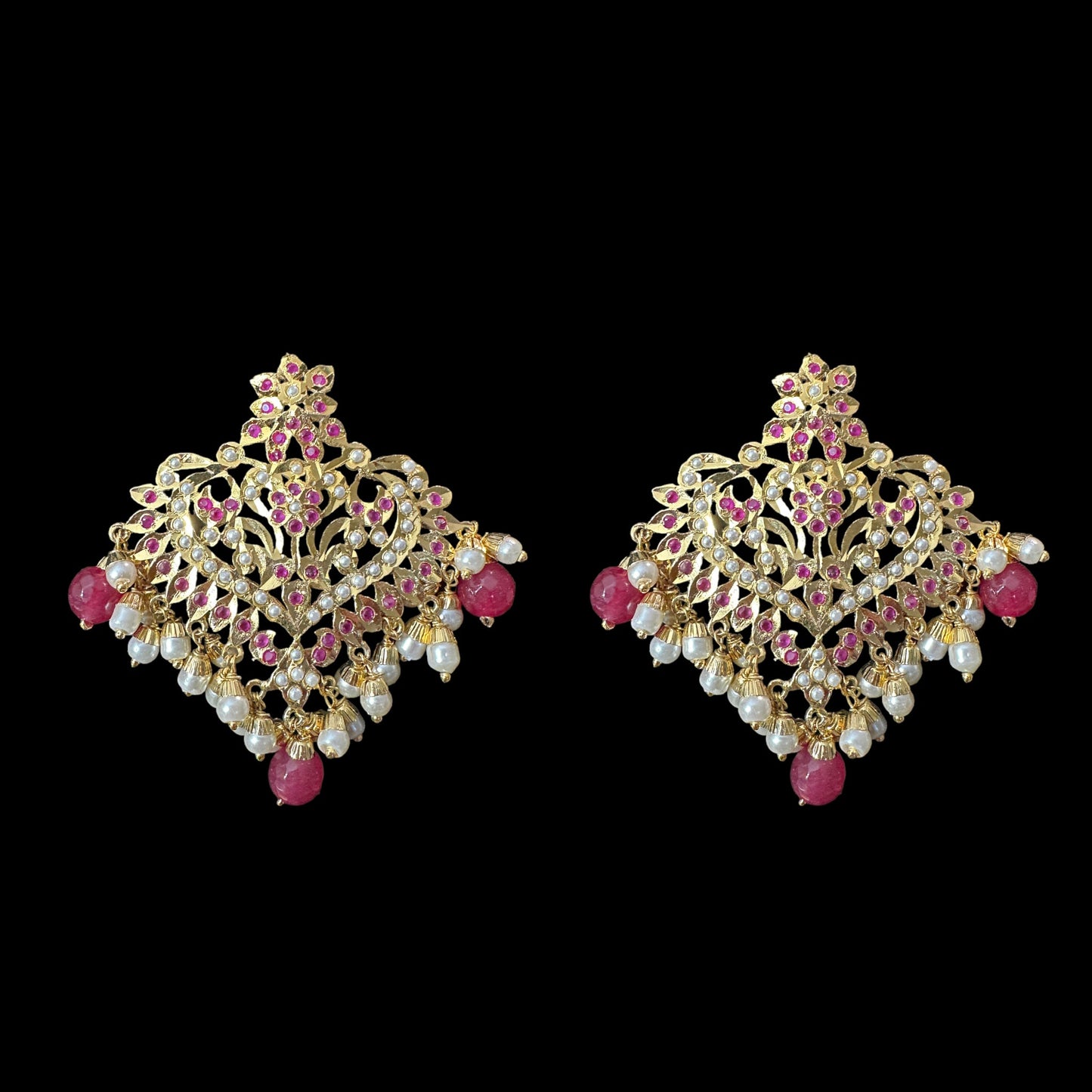 DJET55 Afreen ruby   earrings tika ( READY TO SHIP )