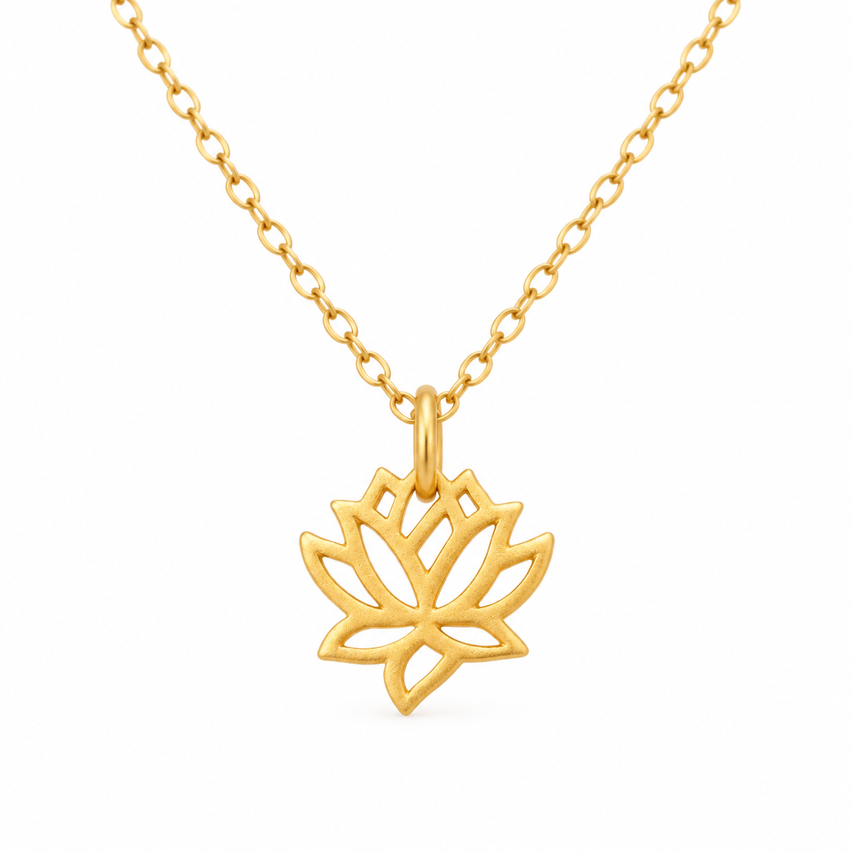 Tiny Gold Lotus Necklace