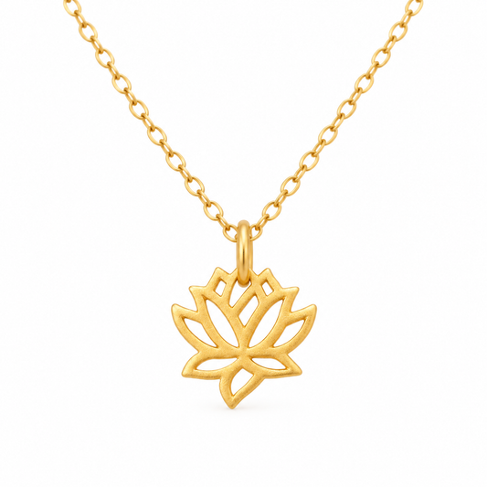 Tiny Gold Lotus Necklace