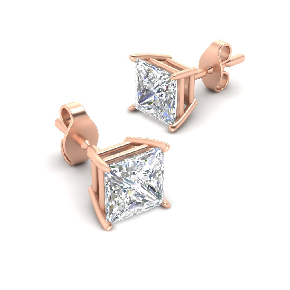 Princess Cut Diamond Stud Earring