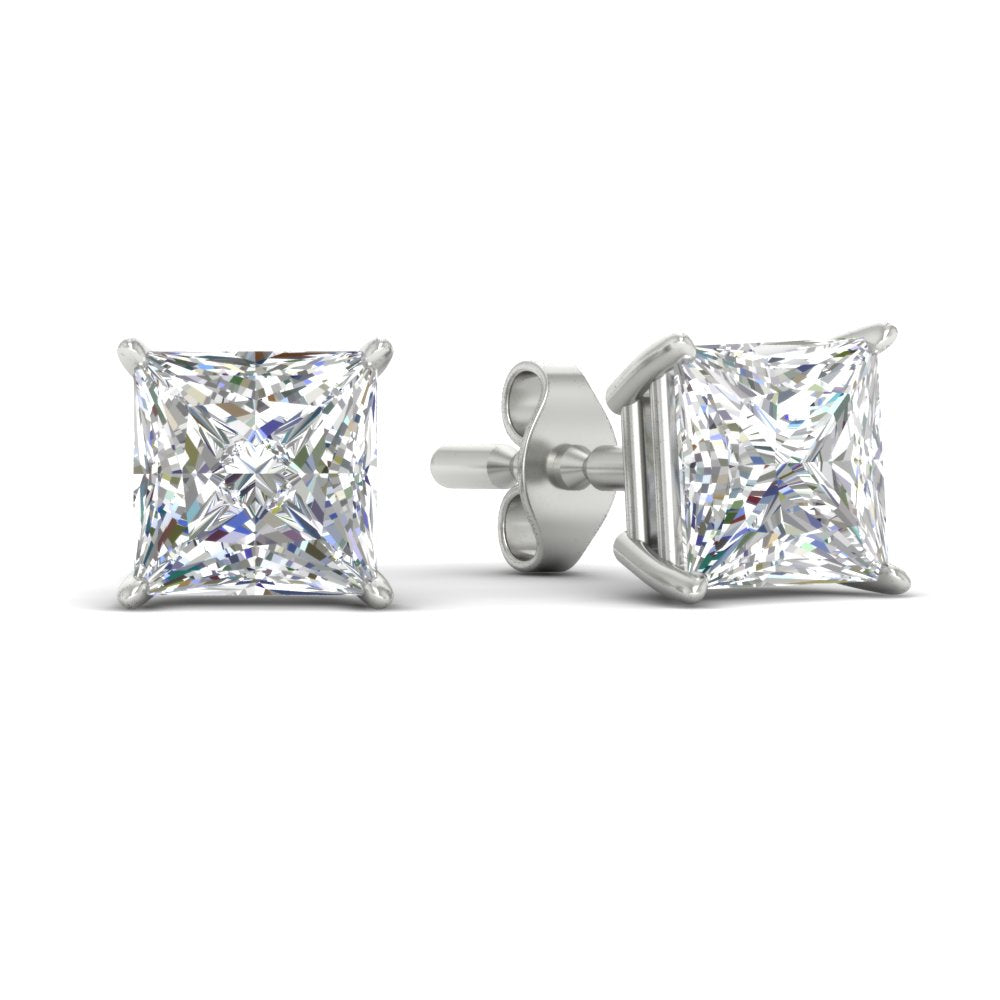 Princess Cut Diamond Stud Earring