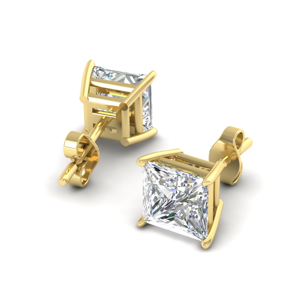 Princess Cut Diamond Stud Earring