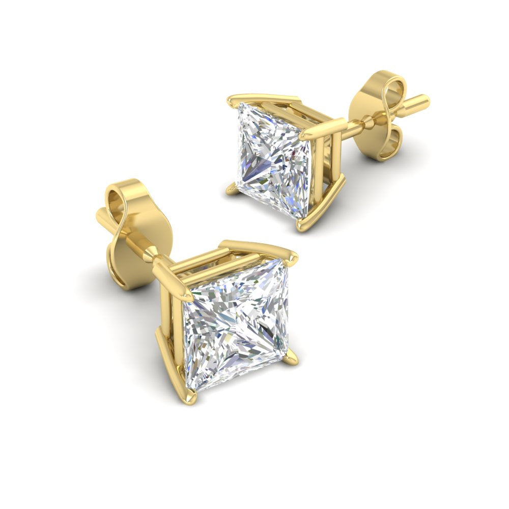 Princess Cut Diamond Stud Earring