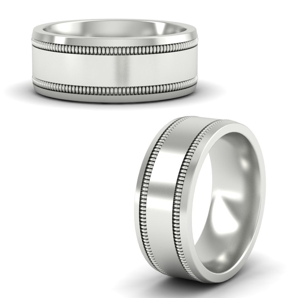 5 mm Mens Band Double Milgrain