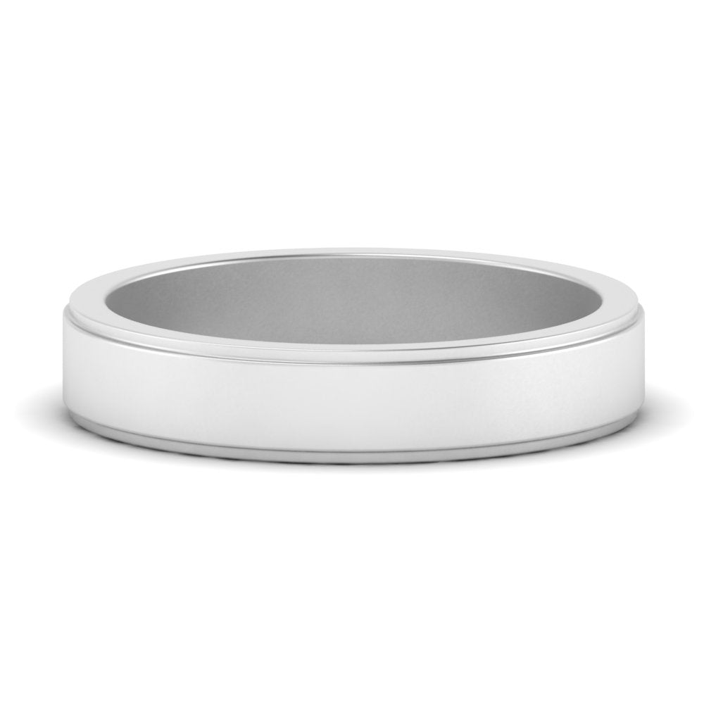 Simple Flat Wedding Band 4MM