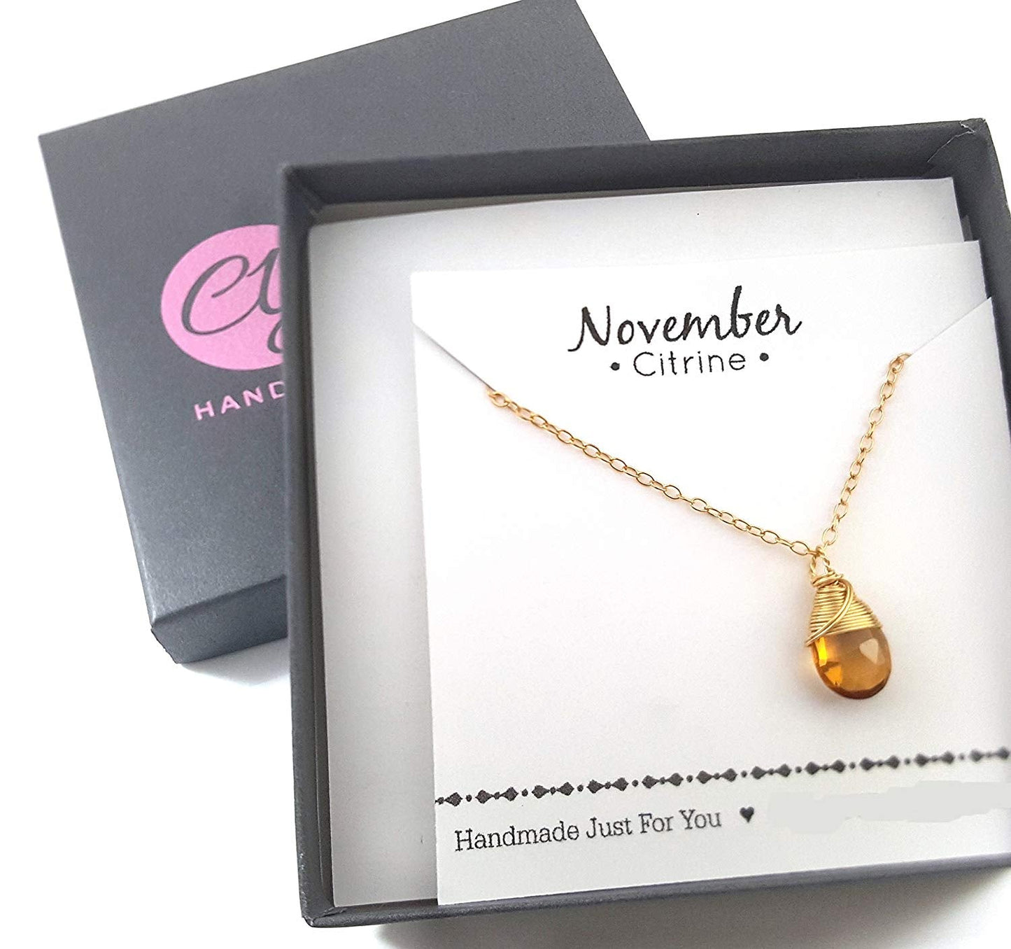 Classic Wire Wrapped Birthstone Briolette Necklace - Dainty Drop Necklace - Gold Necklace - Gemstone Briolette Necklace - Gift for Her