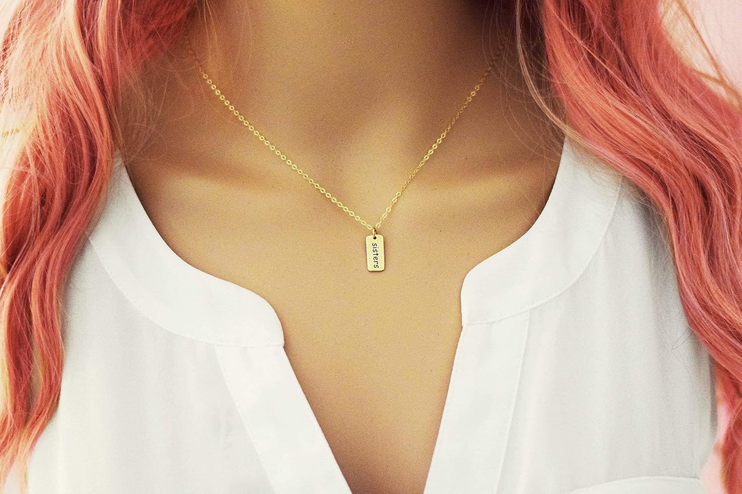 Tiny Sister Necklace – 14k Gold Filled, 18" Dainty Chain