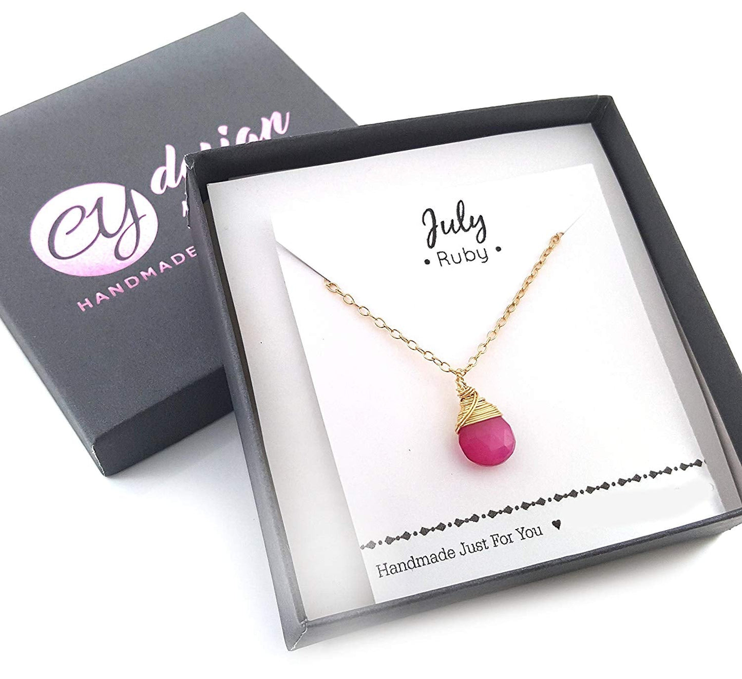 Classic Wire Wrapped Birthstone Briolette Necklace - Dainty Drop Necklace - Gold Necklace - Gemstone Briolette Necklace - Gift for Her