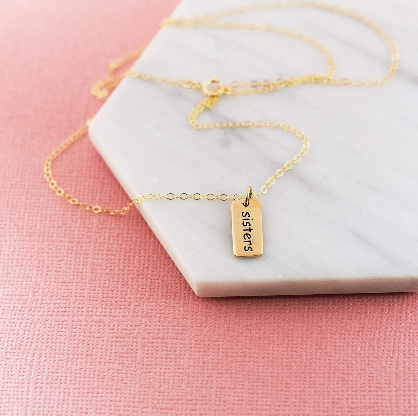 Tiny Sister Necklace – 14k Gold Filled, 18" Dainty Chain