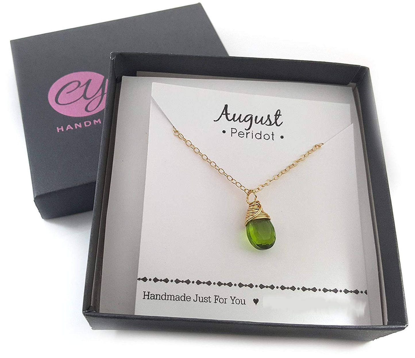 Classic Wire Wrapped Birthstone Briolette Necklace - Dainty Drop Necklace - Gold Necklace - Gemstone Briolette Necklace - Gift for Her