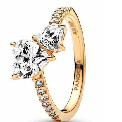 925 Silver  Heart And Butterfly Minimalist Ring