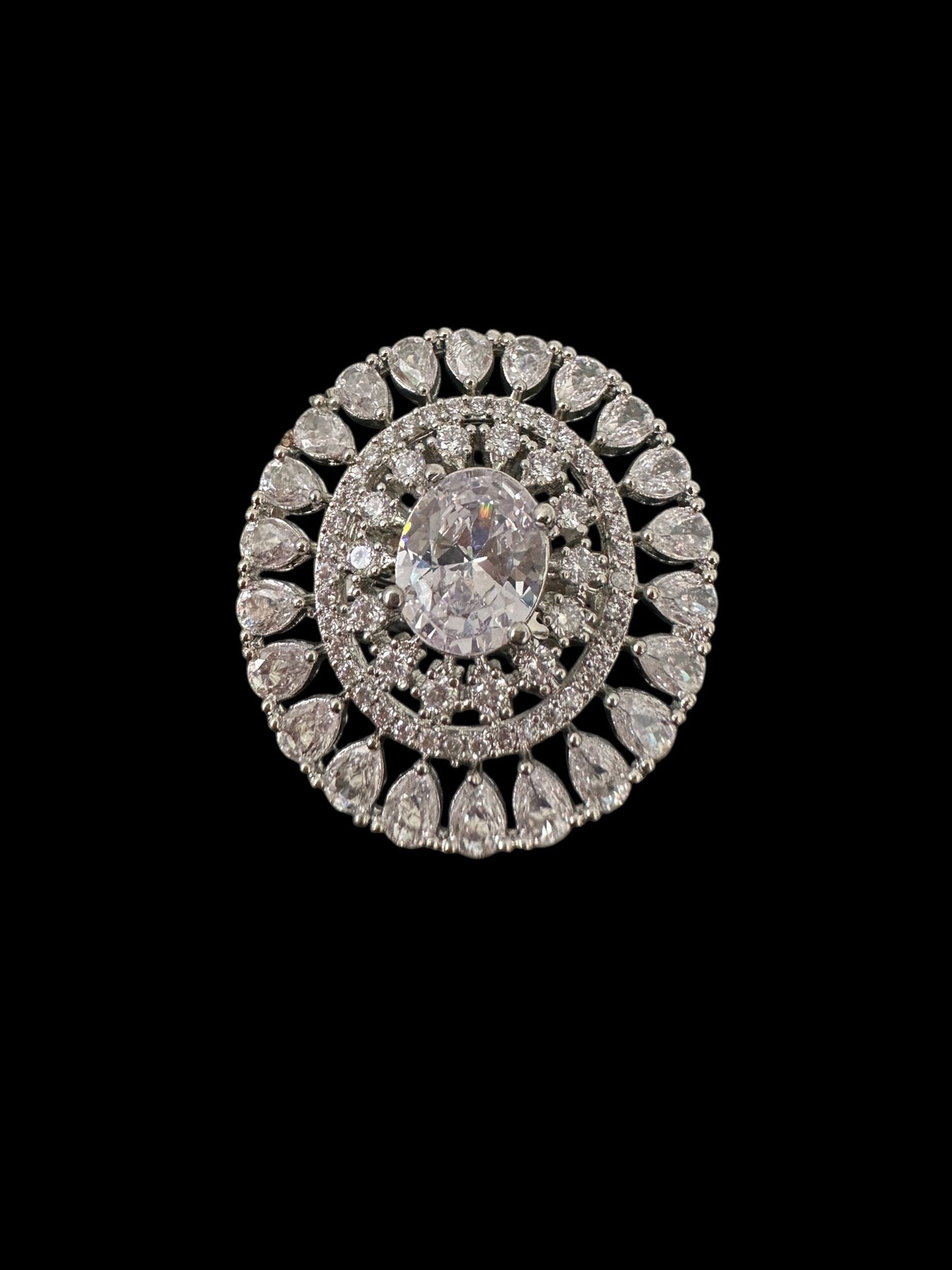 DJR141 Cz silver plated  ring ( READY TO SHIP)