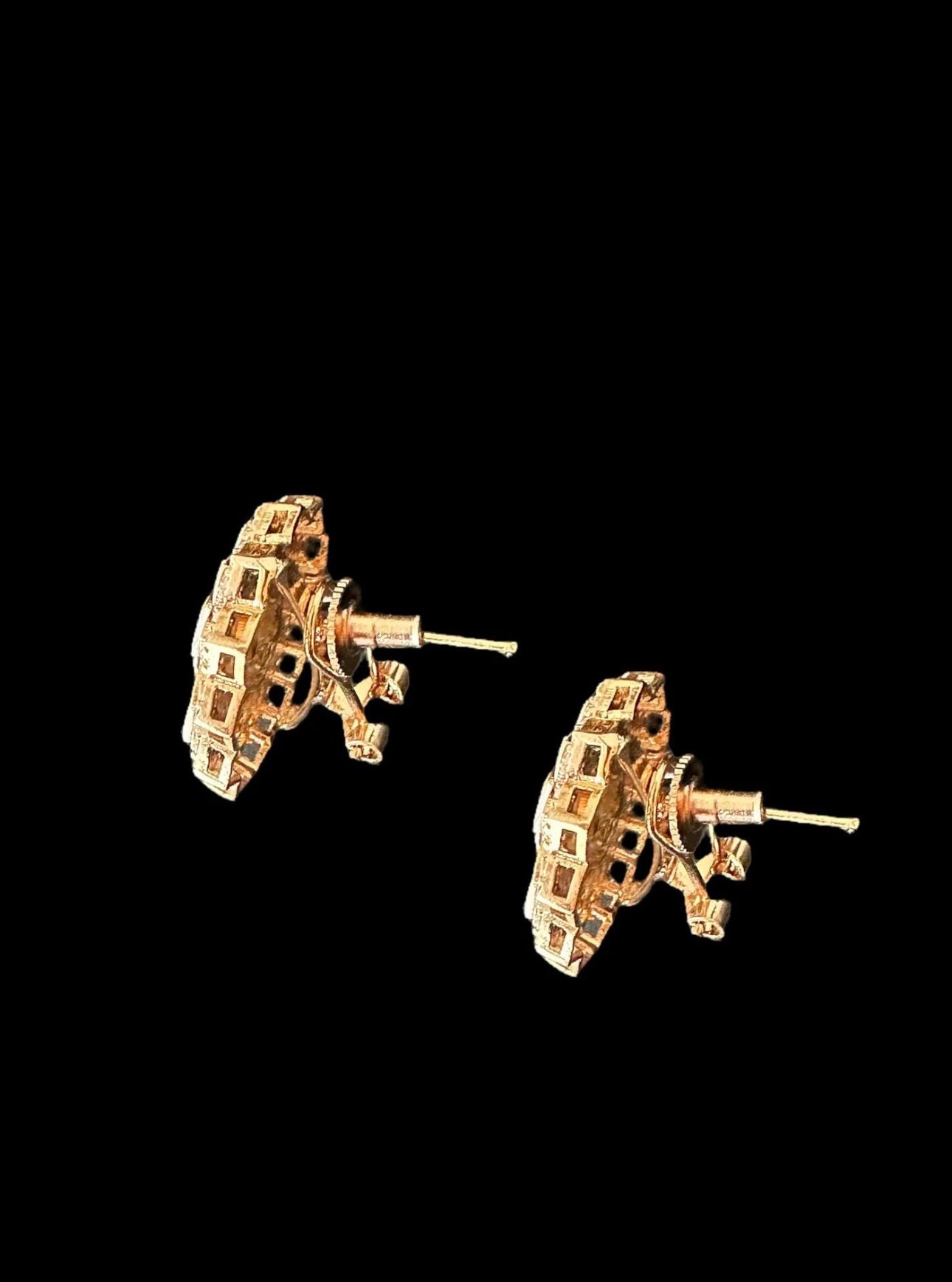 ET559 rose gold plated tops  with mother of pearl and turquoise  ( READY TO SHIP )