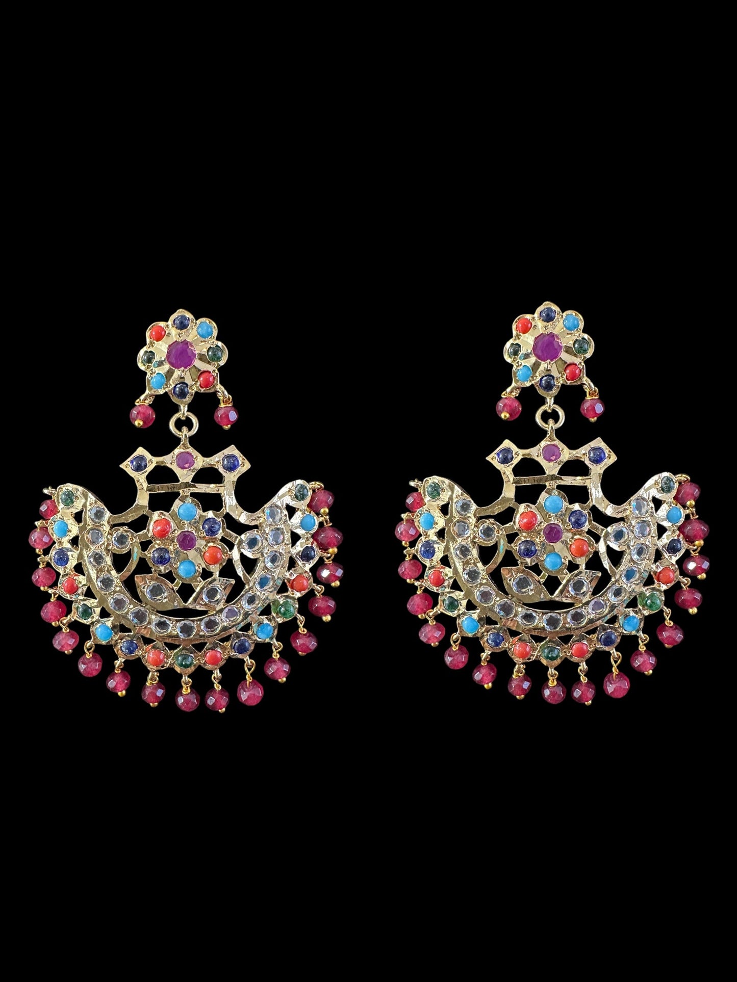 DJET80 Saha navratan chandbali tika( READY TO SHIP )