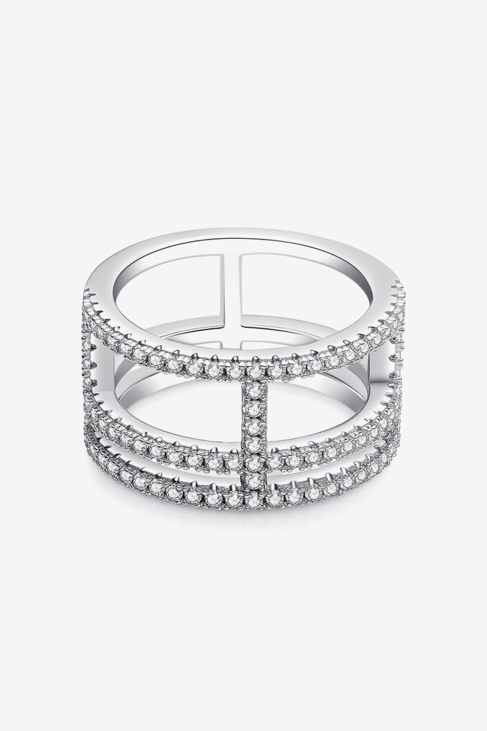 Adored Sparkala™ Cutout Wide Ring (Platinum Over Pure Sterling Silver)