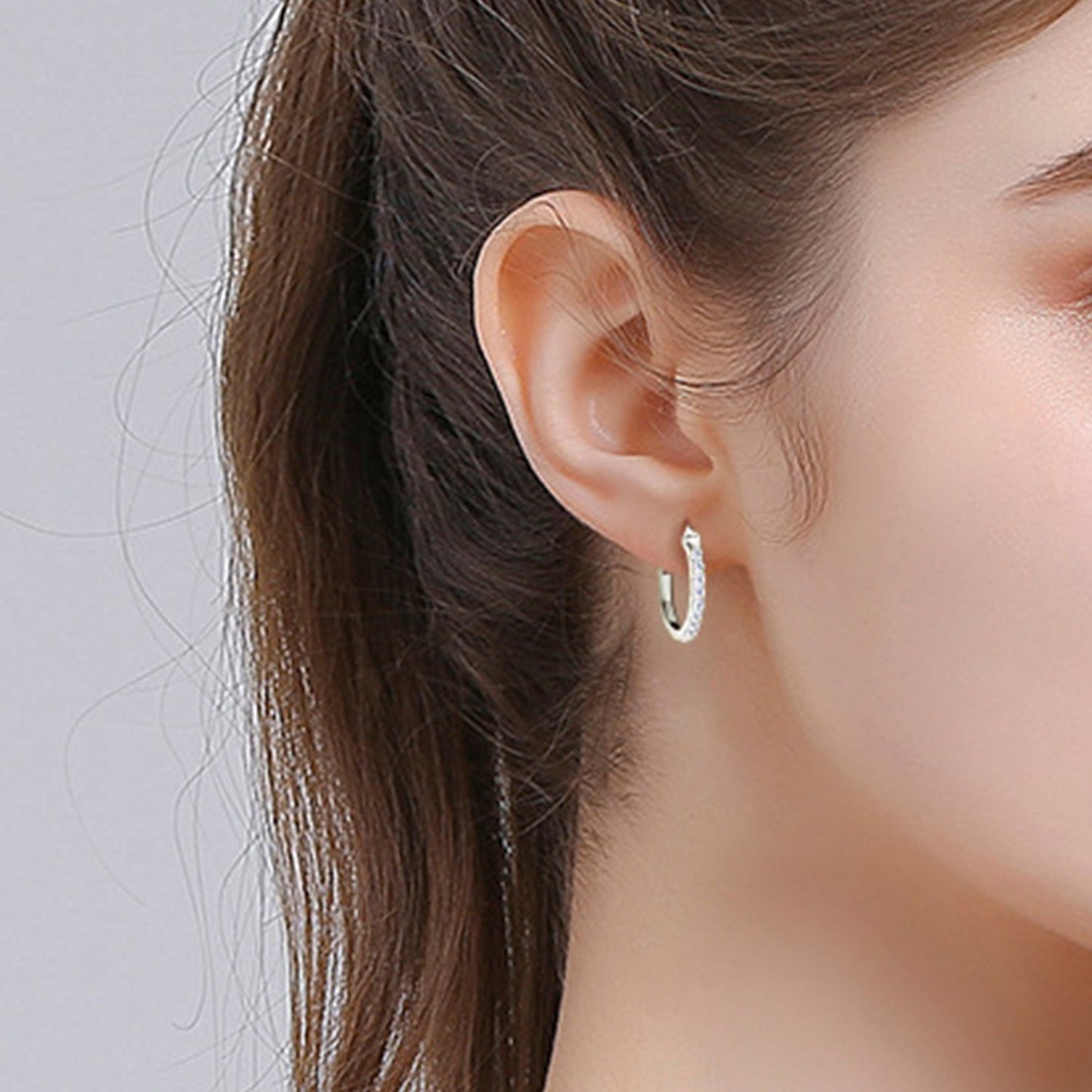 Pure Sterling Silver Sparkala™ Huggie Earrings