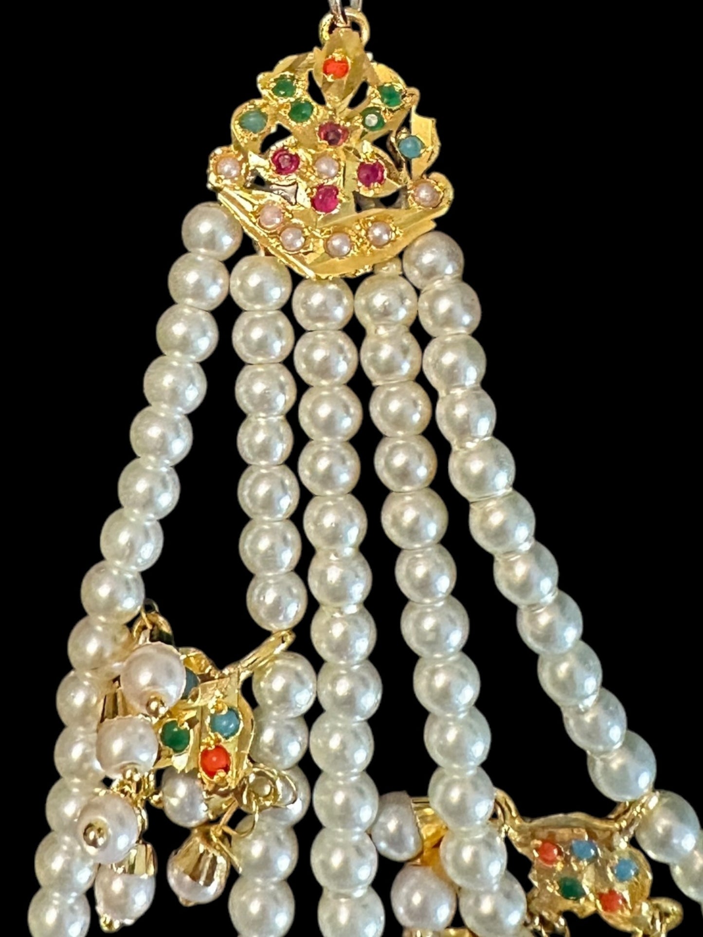 SAT111 Anya jadau 5 layered / satlada in Navratan ( READY TO SHIP )