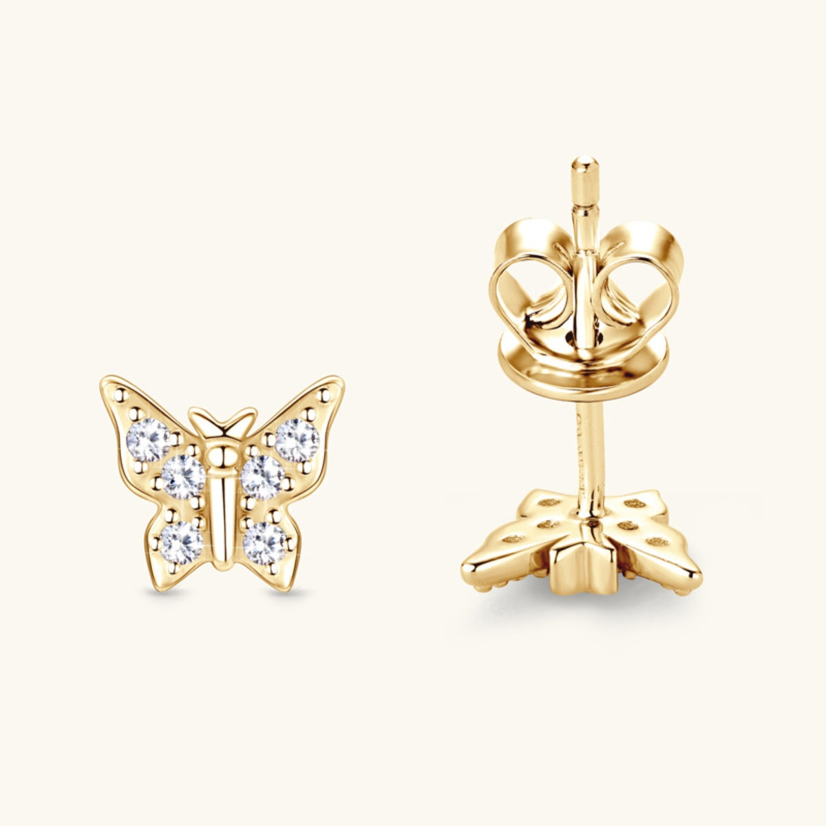 Sparkala™ Pure Sterling Silver Butterfly Stud Earrings