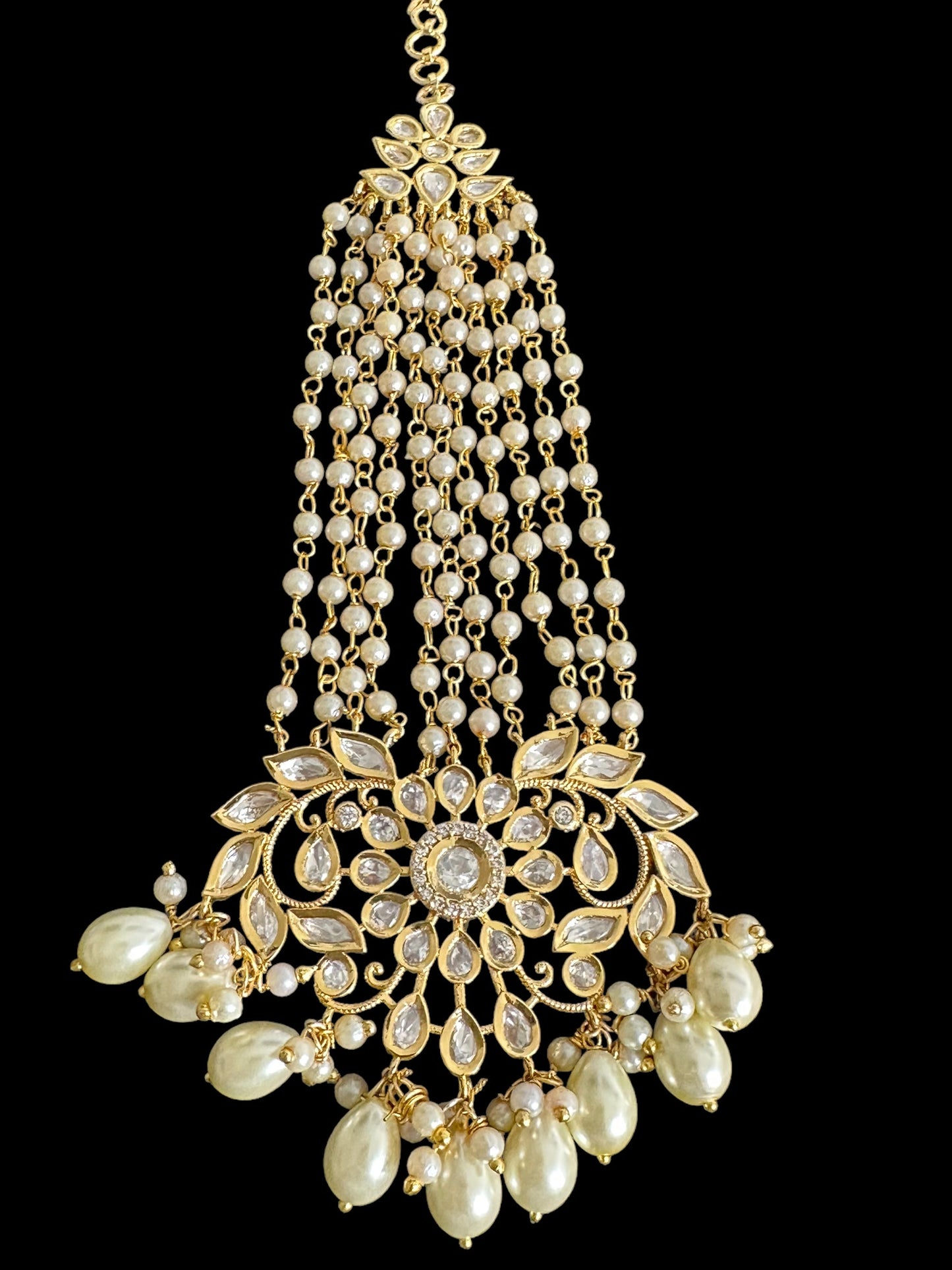 DJHR94 Gold plated high quality Polki jhoomar  ( READY TO SHIP )