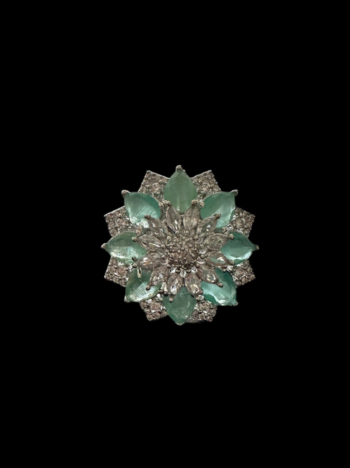 DJR131 Cz silver plated  ring ( READY TO SHIP)