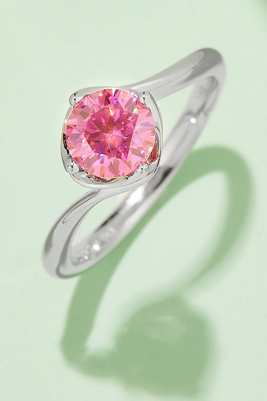 1 Carat Brilliant Round Cut Sparkala™ Platinum Over Pure Sterling Silver Solitaire Ring (Yellow, Pink, or Blue)