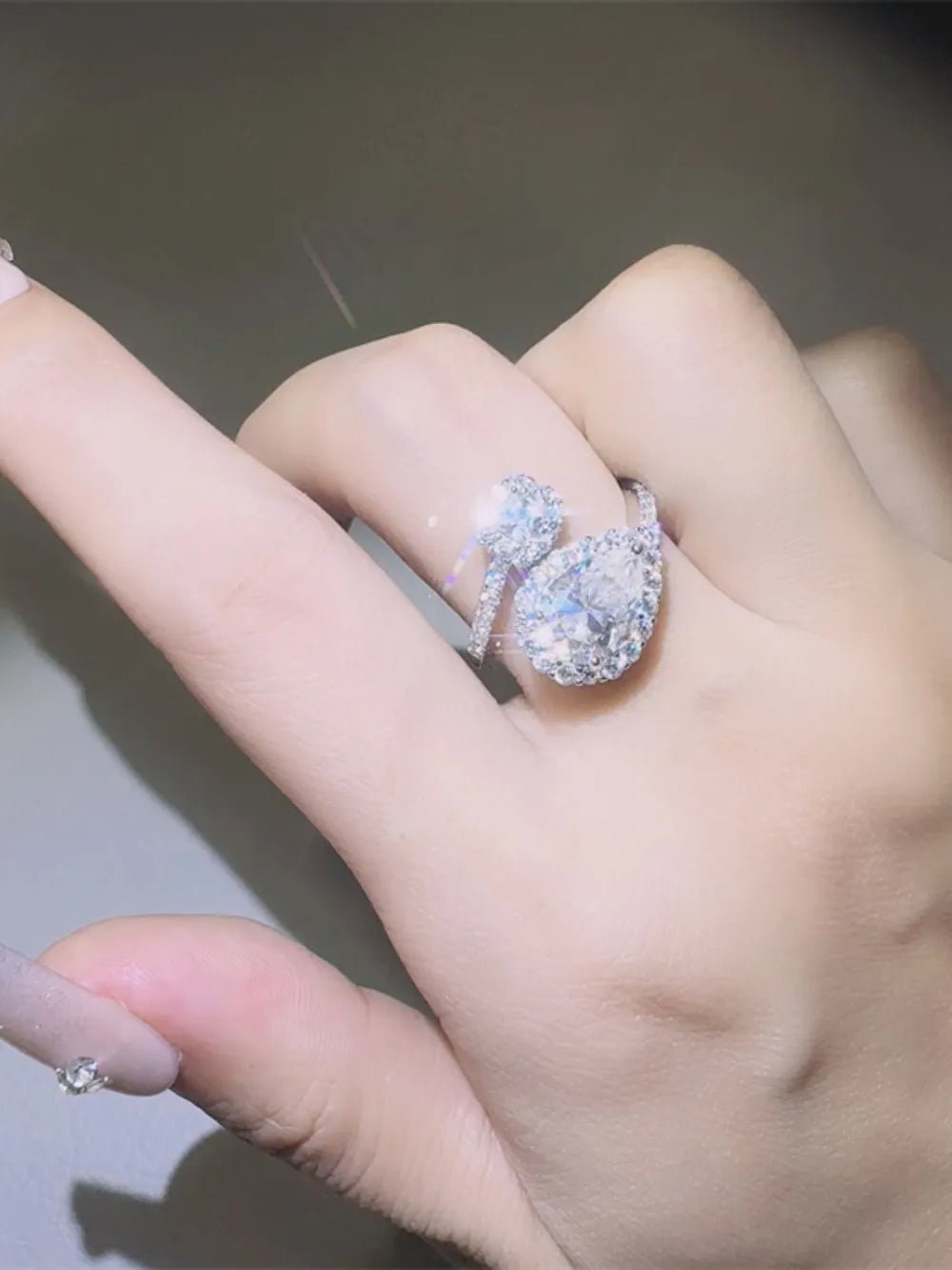 2 Carat Sparkala™ 925 Sterling Silver Bypass Ring