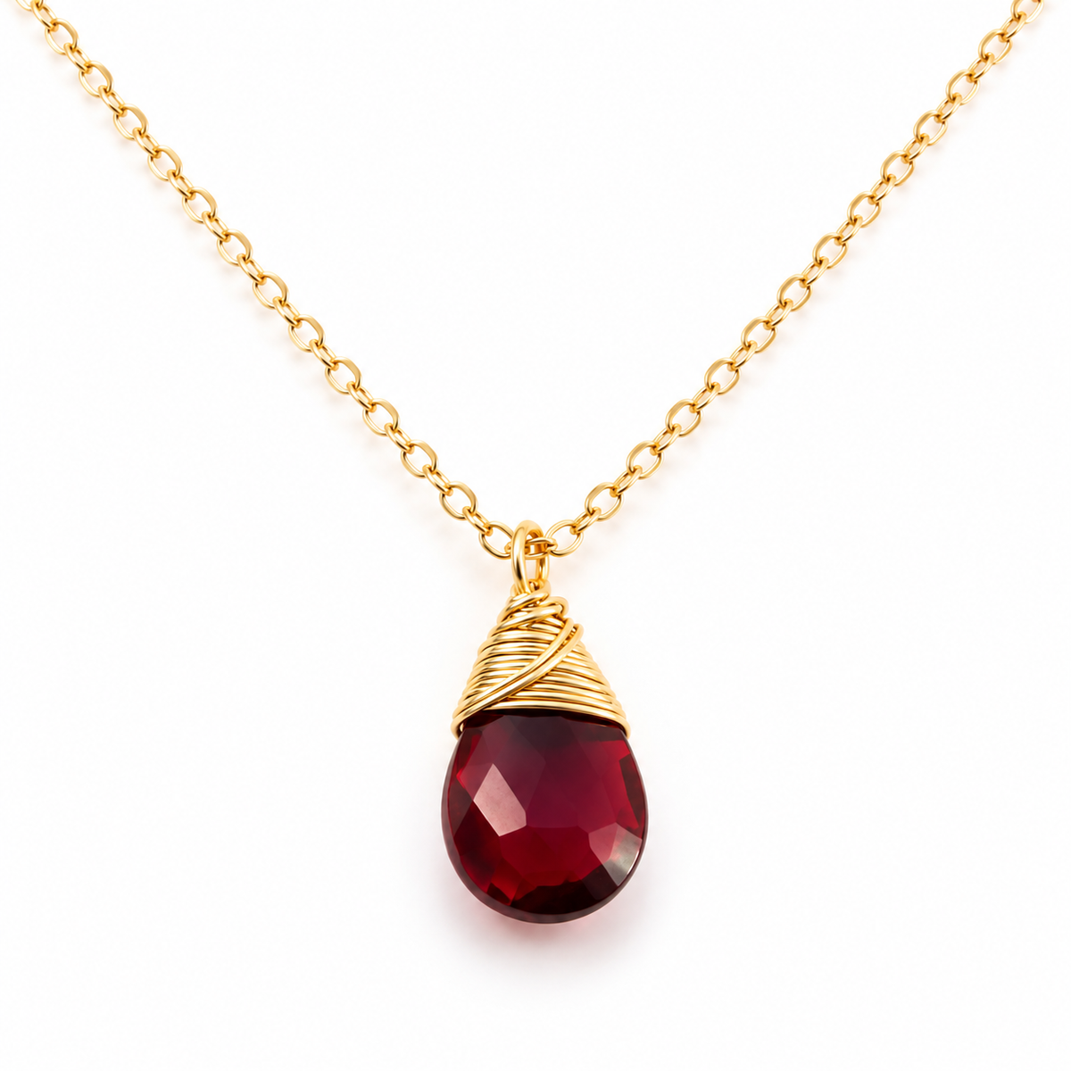 January Birthstone Necklace – Gold Filled