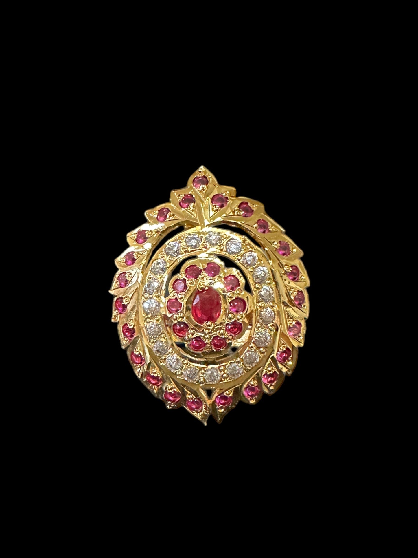 Ruby zircon gold plated silver ring ( READY TO SHIP)