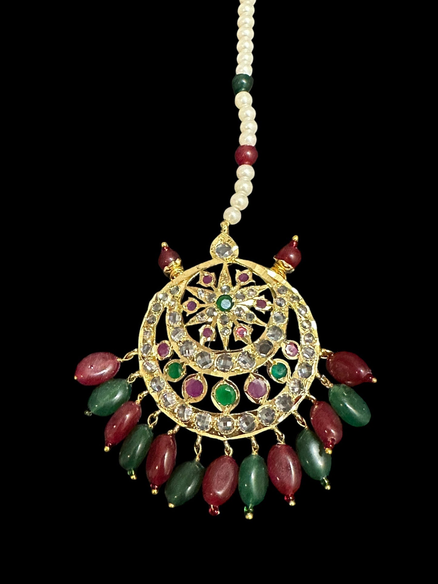 DJTK339  Isra tika in ruby emerald combination ( READY TO SHIP )