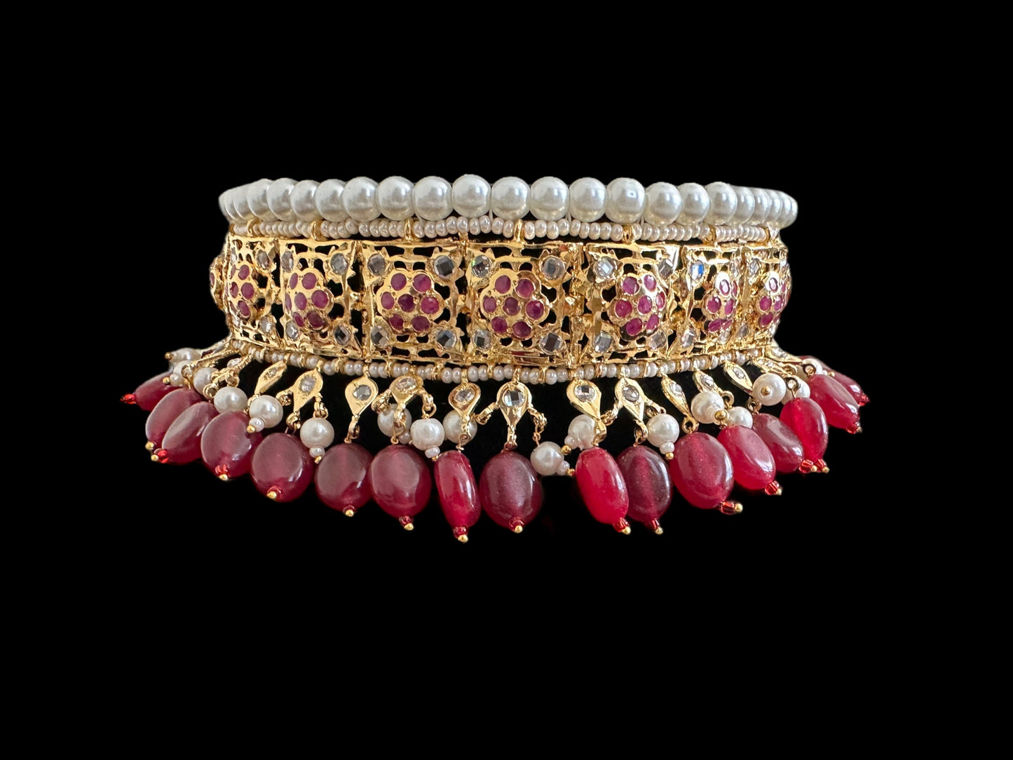 C327 sifat jadavi lacha in ruby  beads (READY TO SHIP )