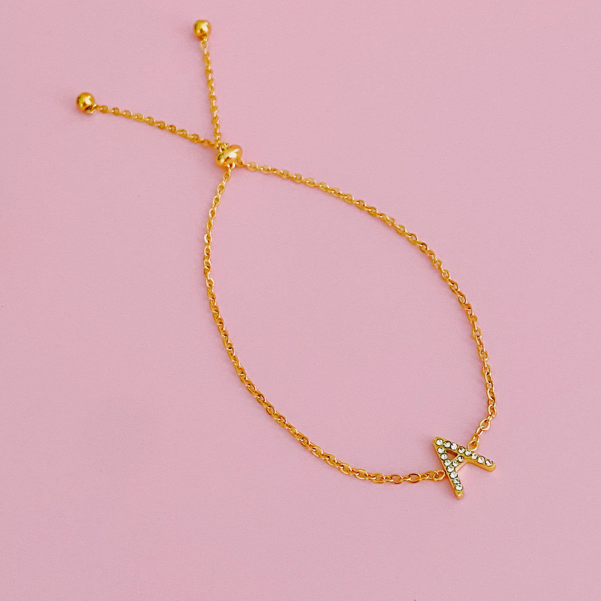 Dainty Sparkle Initial Bracelet