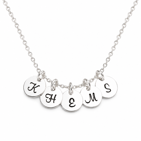 Tiny Sterling Silver Initial Necklace