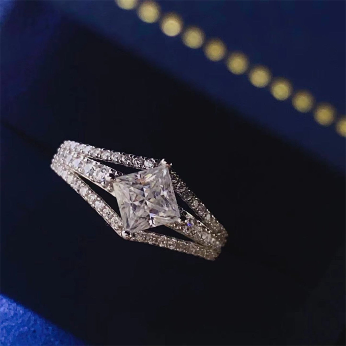 1 Carat Princess-Cut Sparkala™ Platinum Over Pure Sterling Silver Ring