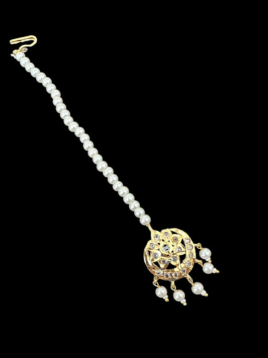 DJTK216 Gold plated pearl small sized tika (READY TO SHIP )