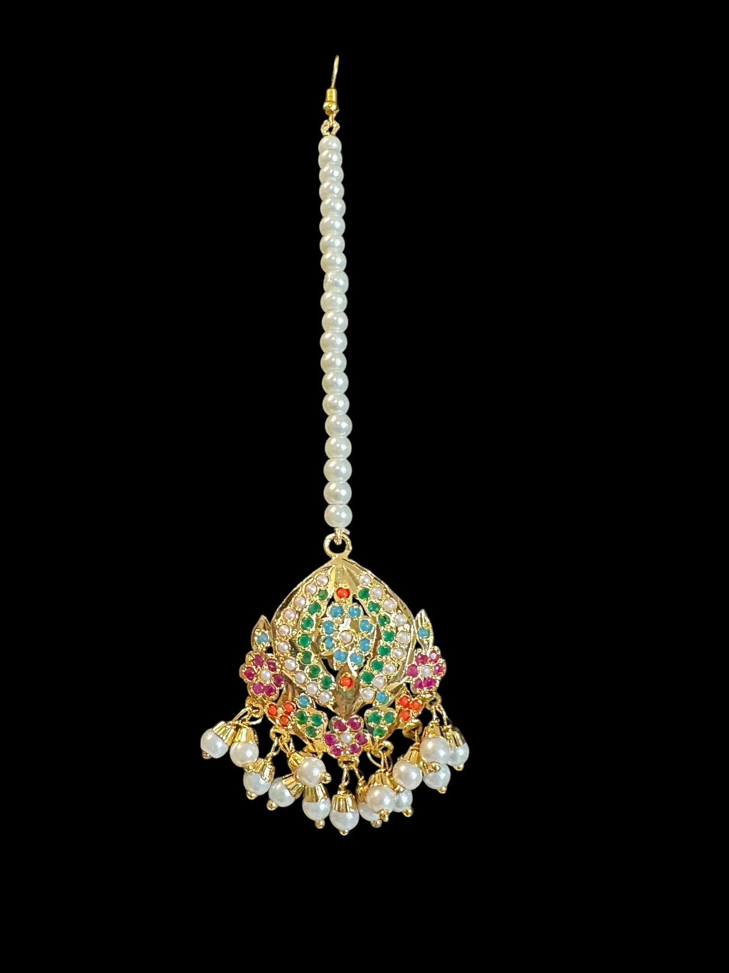 SAT111 Anya jadau 5 layered / satlada in Navratan ( READY TO SHIP )