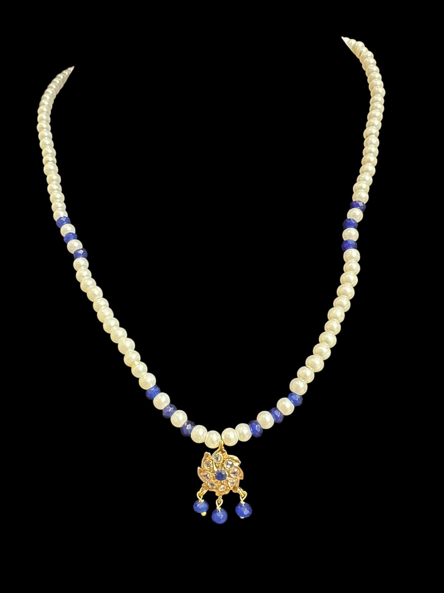 PS499 Sara pendant and earrings set -blue  ( READY TO SHIP )